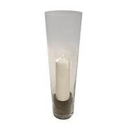 Glass Cone Vase and Candle