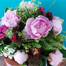 Pink Peonies &amp; Sweet William Bouquet