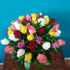 36 Mixed Coloured Roses - February Bouquet of the Month