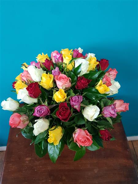 36 Mixed Coloured Roses - December Bouquet of the Month